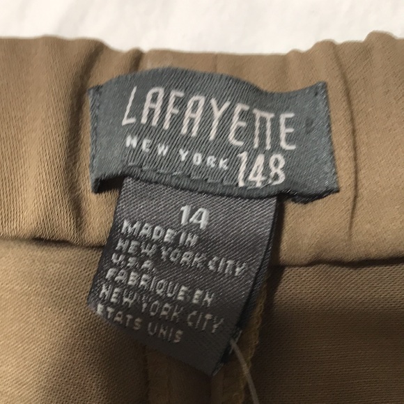 Lafayette 148 New York taupe 100% wool pants with side zipper - Picture 6 of 9